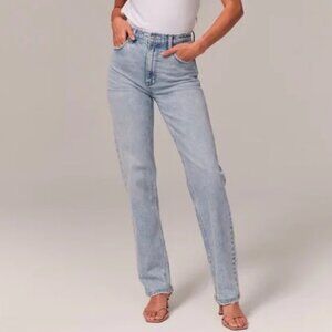 Abercrombie Women's Ultra High Rise 90s Straight Jean - Light EXTRA TALL